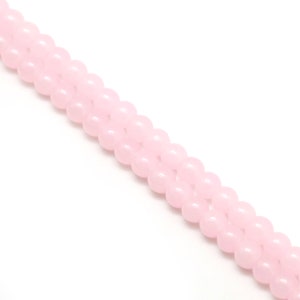 Pink Crystal Round Beads, Opaque Light Pink Glass Beads, 4mm 6mm 8mm 10mm