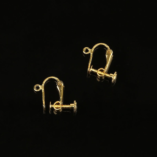 6 Pcs Gold Screwback Steel Clip on Earring No Piercing Screw In Leverback Ear Clips