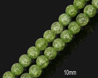 Faceted 8mm Green Peridot Gemstone Round Loose Beads 15'' Strand - Foto 2