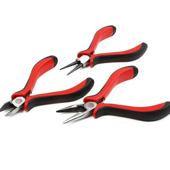 Jewelers Pliers Set of 3 Chain,Flat & Round Nose 6-1/2 Jewelry Making Hand Tool