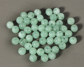 50pcs Jade Green Acrylic Round Beads 8mm - Green Gumball Beads - Green Pastel Beads