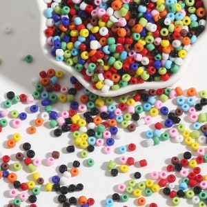 12/0 8/0 6/0 Assorted Opaque Seed Beads 2mm 3mm 4mm - Rainbow Rocailles - Rainbow Seed Beads