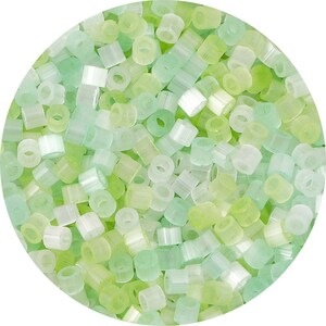 2,5 mm verde occhio di gatto perline tubo - perline tubo di vetro color caramella - perlina a forma di tubo cilindrico - occhio di gatto - dimensione foro 1 mm - 740 pezzi