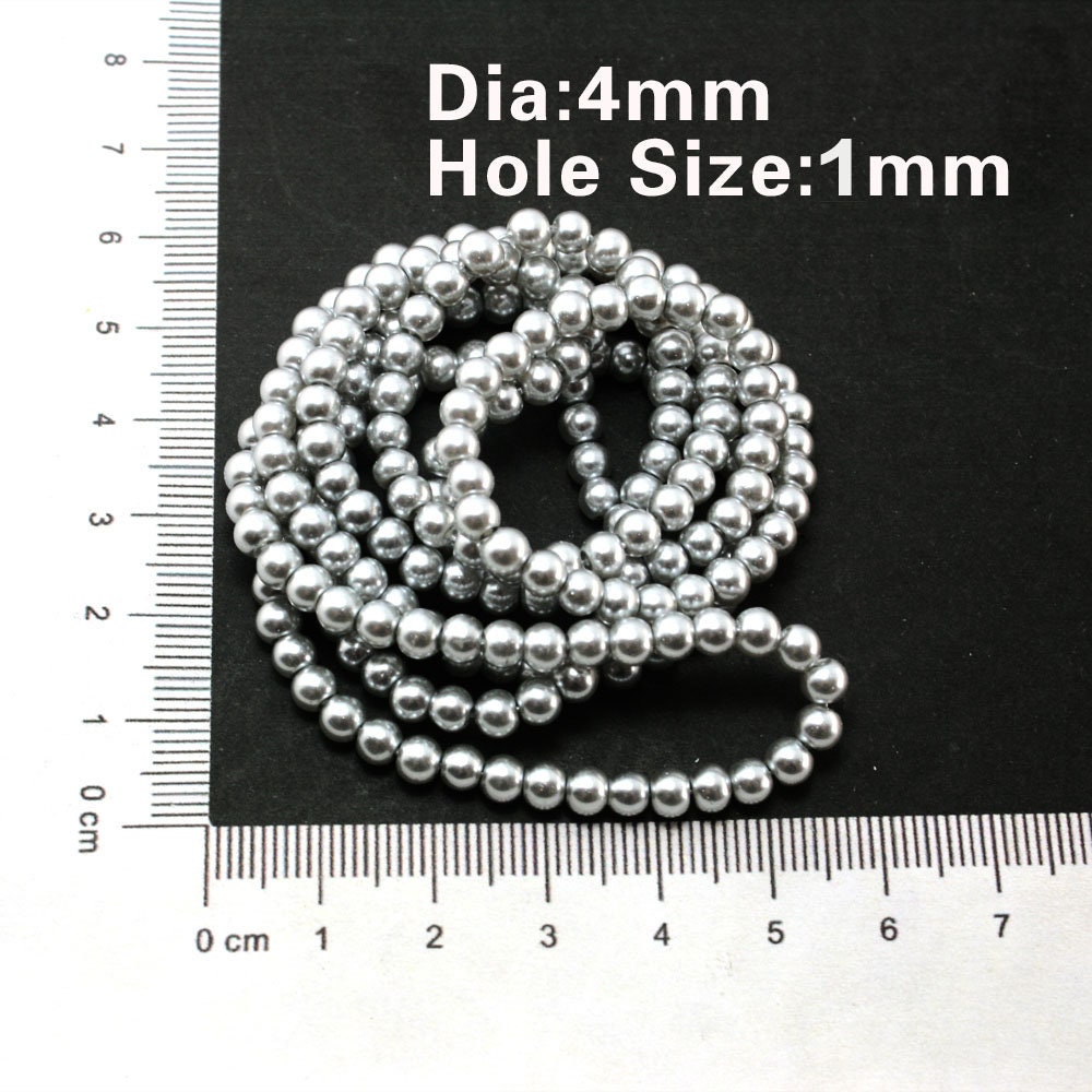 Grey Glass Pearl Crystal Beads Grey Pearl Beads Grey Etsy