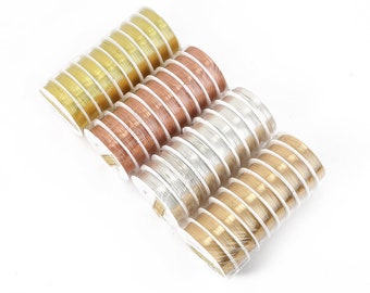 Metallic Thread in Gold, Silver, Copper - 0.3-1mm - Bulk Embroidery Thread