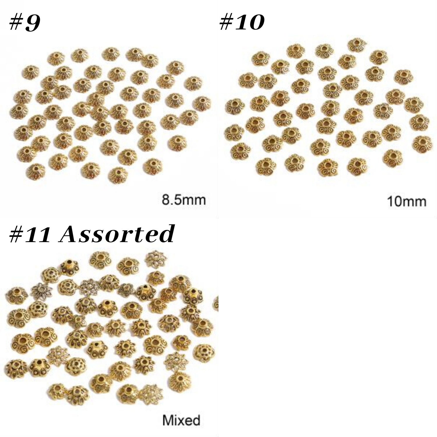 Bulk Assorted Gold Bead Caps Gold Bead Caps Gold End Caps Etsy