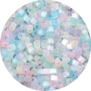 2,5 mm Misto Cat Eye Tubo Perline - Perline Tubo Di Vetro Color Caramella - Perlina A Forma Di Tubo Cilindrico - Occhio Di Gatto - Dimensione Foro 1 mm - 740 Pezzi