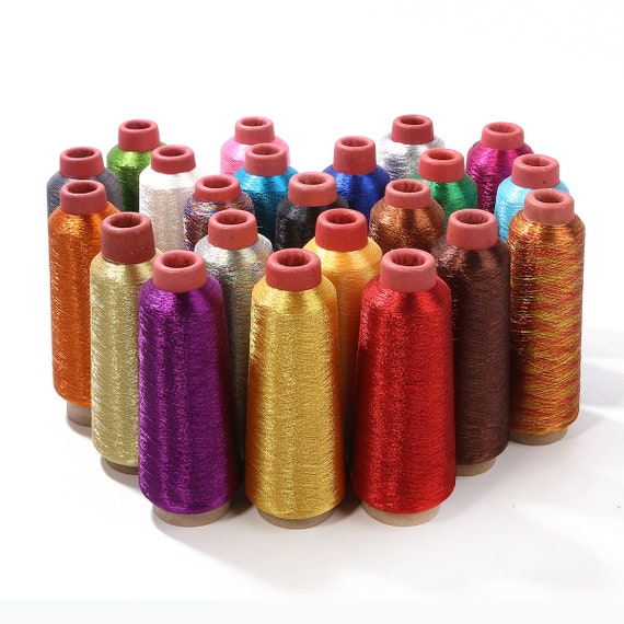3500 Yards Metallic Embroidery Threads Sewing Thread Silk Thread Line  Durable Overlock Textile Metallic Yarn Woven Line 