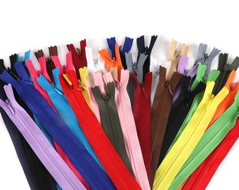 18 COULEURS YKK Standard All Purpose #3 Coil Zippers - 28cm 35cm 40cm 50cm 55cm 60cm - 10pcs/sac