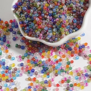 12/0 8/0 6/0 Rainbow AB Seed Beads 2mm 3mm 4mm - Rainbow AB Rocailles - Rainbow Iridescent Seed Beads - Multi Color Seed Beads