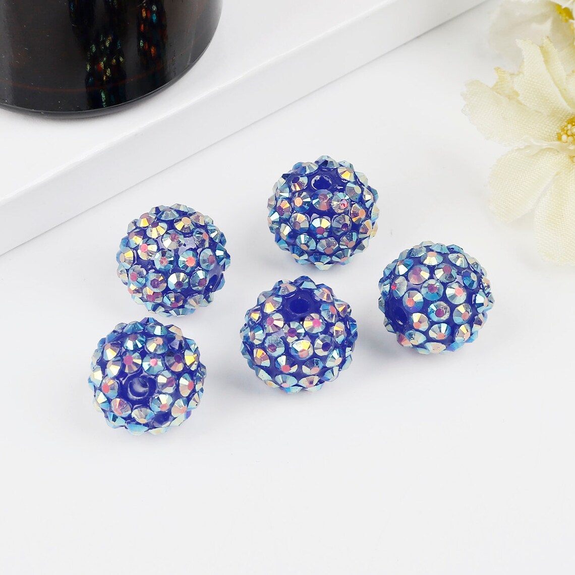 AB Color Rhinestone Ball Beads Crystal Decored Filigree Round | Etsy