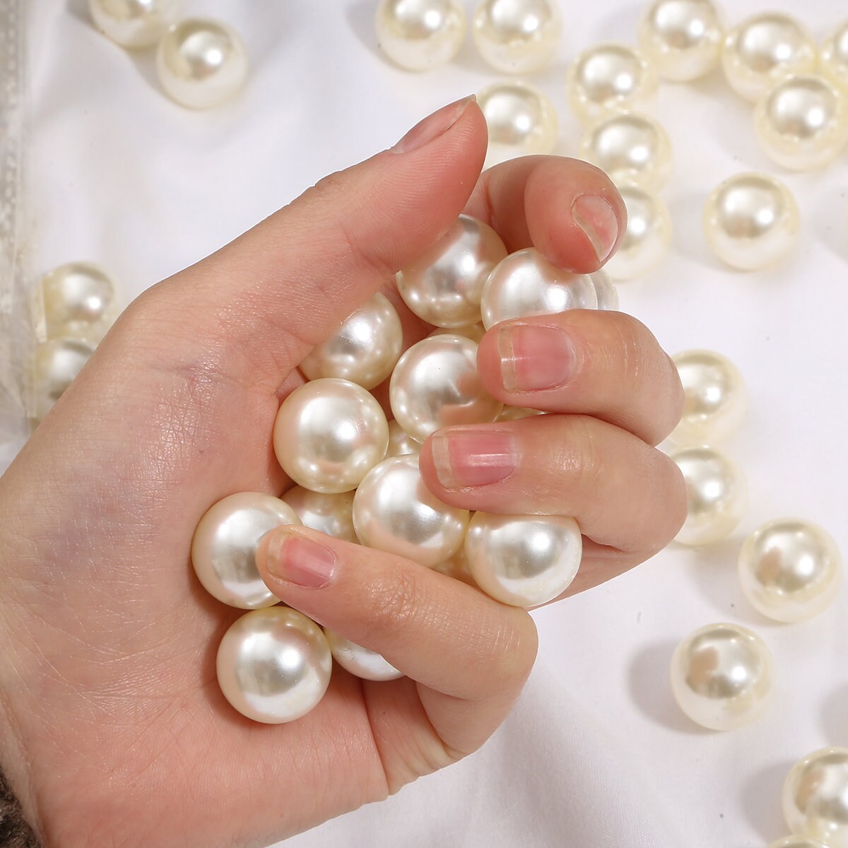 3mm Round Creme Faux Pearls