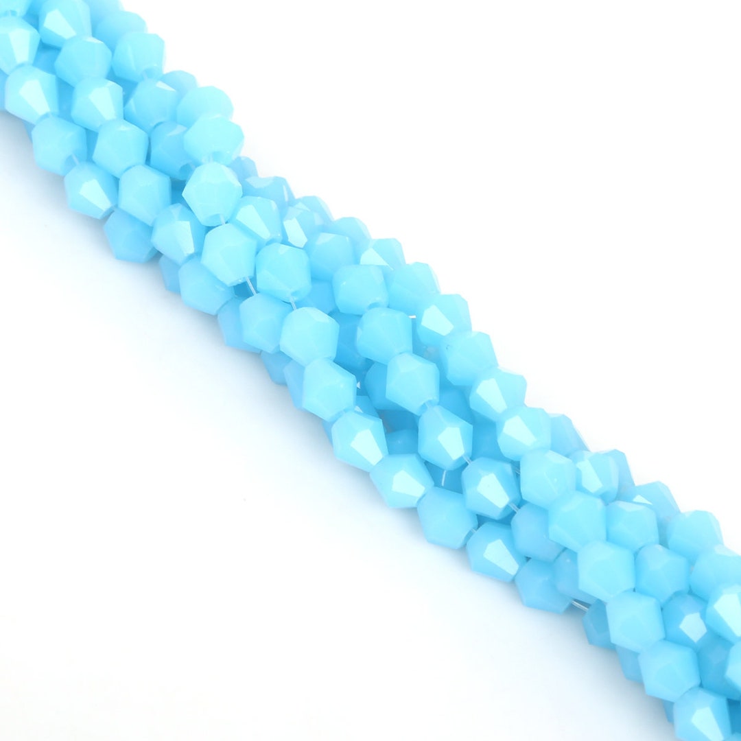 Sky Blue Jade Glass Crystal Bicone Beads Diamond Cut Faceted Etsy