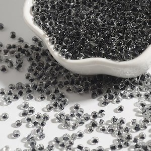 12/0 8/0 6/0 Colore Nero Foderato Perle di Semi Trasparenti 2mm 3mm 4mm - Colore Nero Trasparente All'interno Di Perle di Semi di Vetro - Nero Colore Foderato Rocailles
