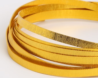 10 Feet Gold Embossed Flat Smooth Aluminum Wire 5x1mm - Flat Wire - Craft Wire - Embossed Wire - Fancy Wire