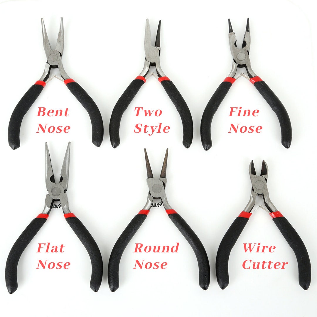 3 Pack of Iron Pliers, Jewelry Tool Set, Great Value Kit, Round Nose Plier,  Diagonal Cutting Plier and Long Nose Plier 