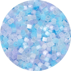 2,5 mm blu occhio di gatto perline tubo - perline tubo di vetro color caramella - perlina a forma di tubo cilindrico - occhio di gatto - dimensione foro 1 mm - 740 pezzi