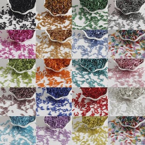 Perle Bugle Foderate Argento 7mm - Perline Bugle Seed - Bugles in Vetro - Tube Seed Beads - Rainbow Bugle Beads - 300 pezzi 15 Grammi