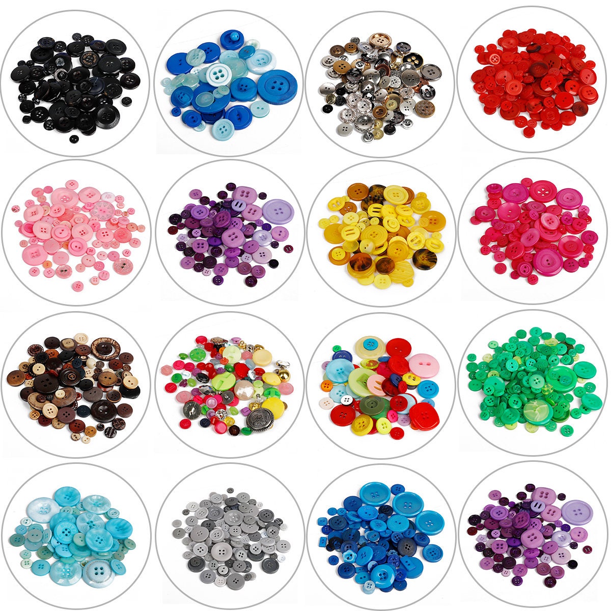 AjorCrafts® 40pcs 18 Crea White Pearlescent Galaxy Effect 2 Holes Sall Round Resin Sewing - View #2