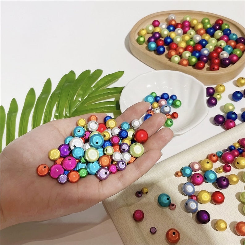 Round Acrylic Miracle Beads 4mm 6mm 8mm 10mm 12mm 3D Illusion Beads Acrylic Reflective Beads Rainbow Miracle Mixed Color Miracle Bead image 7