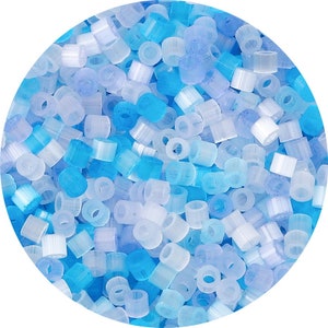 2,5 mm blu occhio di gatto perline tubo - perline tubo di vetro color caramella - perlina a forma di tubo cilindrico - occhio di gatto - dimensione foro 1 mm - 740 pezzi