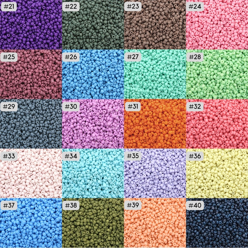 60 Color Choices 3mm Opaque Seed Beads 8/0 1000 Pieces 1mm Hole Size High Quality Seed Beads Multi Color Seed Beads Different Colors image 3