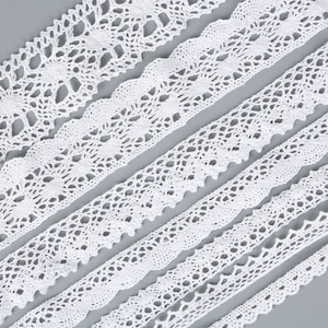 6 MODELLI Rotolo nastro pizzo bianco 5 yards / Rotolo di pizzo ornamentale / Rotolo di pizzo decorativo / 10mm 12mm 16mm 20mm 27mm 38mm