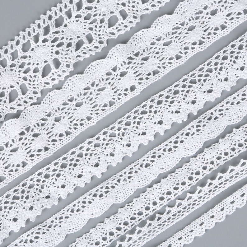 6 PATTERNS White Lace Ribbon Roll 5 Yards Ornamental Lace Etsy