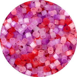 2,5 mm rosa occhio di gatto perline tubo - perline tubo di vetro color caramella - perlina a forma di tubo cilindrico - occhio di gatto - dimensione foro 1 mm - 740 pezzi
