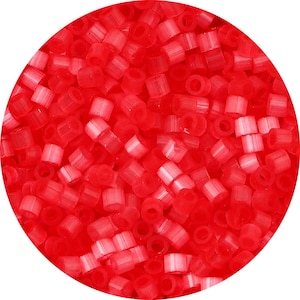2,5 mm rosso occhio di gatto tubo perline - perline tubo di vetro color caramella - perlina a forma di tubo cilindrico - occhio di gatto - dimensione foro 1 mm - 740 pezzi