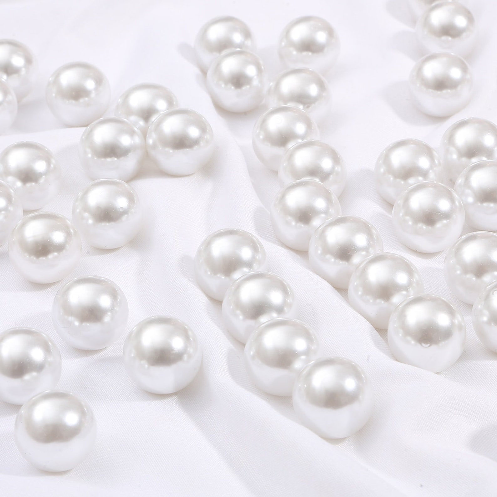 218mm White Faux Pearls Round Smooth White ABS Imitation Etsy