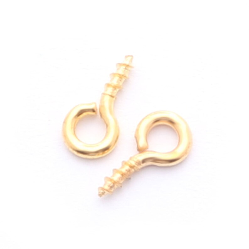 200 Pieces Gold Tiny Eye Screws for Pendants Screw Eye Bails Etsy