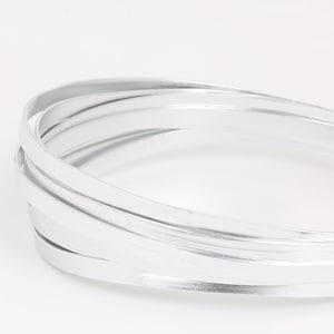 10 Feet Silver Flat Smooth Aluminum Wire 5x1mm - Flat Wire - Craft Wire