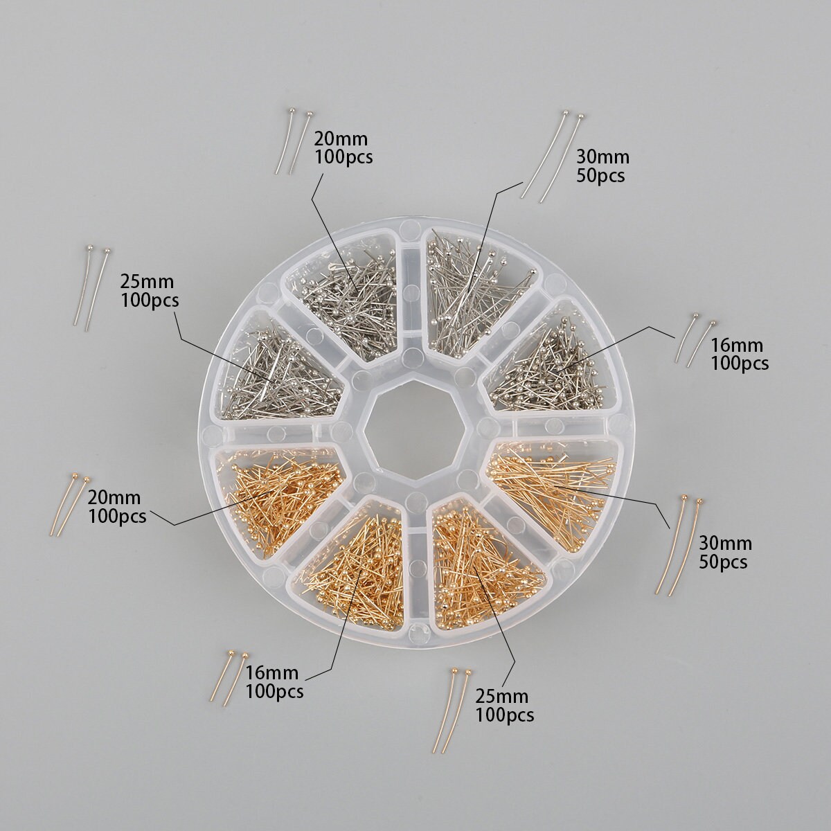 Jewelry Findings Pins Posts Set Kit Gold Silver Bronze Pins Etsy