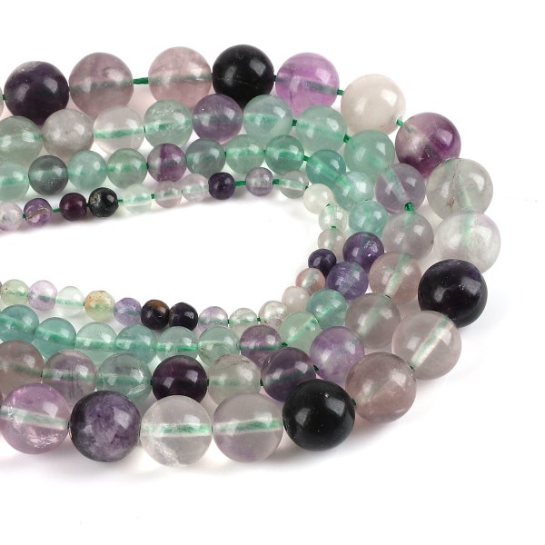 Rainbow Fluorite Beads, 4mm 6mm 8mm 10mm, Full Strand 15 inches, Gemstone Beads, Beading Suppliers, Jewelry Suppliers