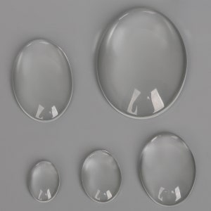 Oval Clear Glass Cabochon Elliptic Dome Flat Back Magnify Inserts Transparent Domes 14x10mm 18x13mm 25x18mm 30x20mm 40x30mm