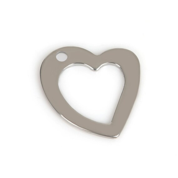 Xanadu Designs 16mm Dark Silver Plated Heart Charms - Wholesale Pendants (C2821) - Choose 10, 20 Or 50 Pcs
