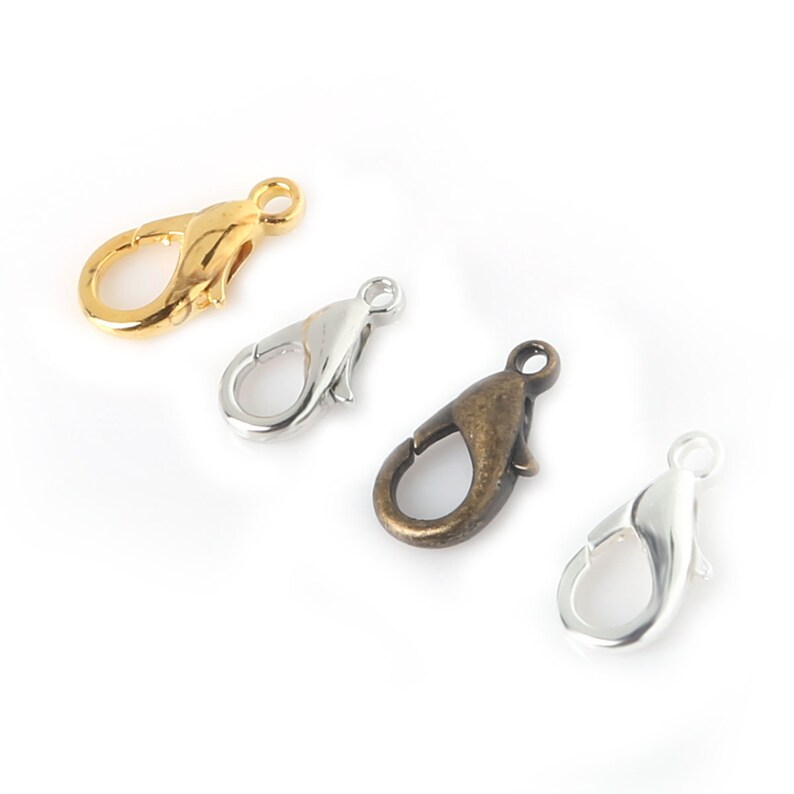 Bulk 100 Alloy Lobster Clasps 10mm 12mm 14mm 16mm Lobster Etsy