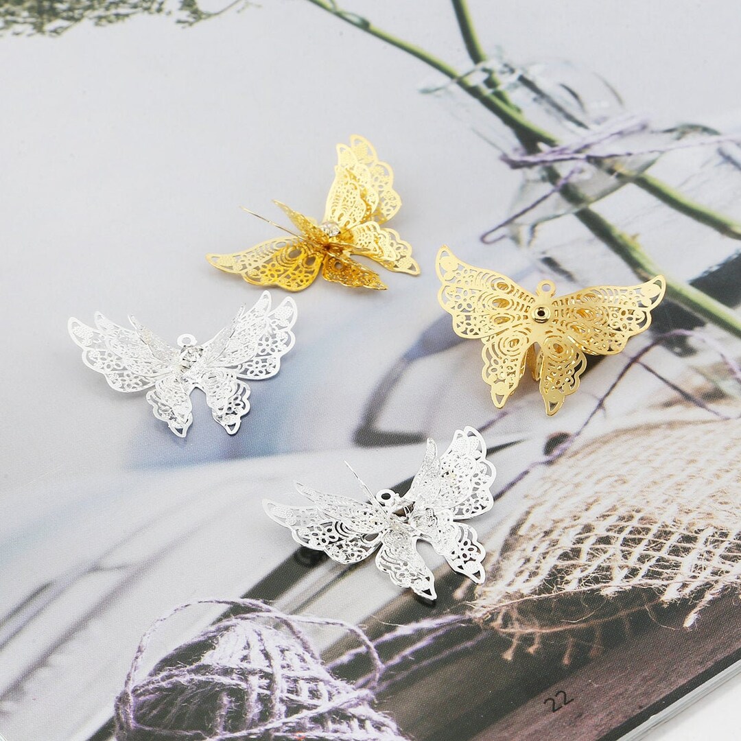 Butterfly Charms Pendant Enamel Metal Small Charms Necklace