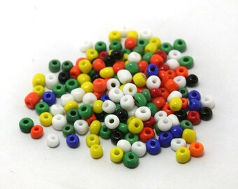 450 pcs Opaque Color Bead Mix, Czech Glass Seed Beads, 4mm Preciosa Seed Beads, Rainbow Bead Mix, 500g