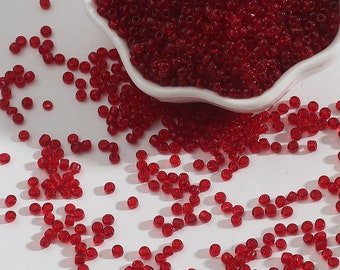 12/0 8/0 6/0 Burgundy Clear Czech Seed Beads 2mm 3mm 4mm - Burgundy Clear Rocailles - Burgundy Transparent Seed Beads