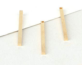 10 piezas Gold Bar Charm - Gold Earring Bar - Bar Joyería - 30x2mm