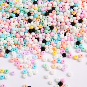 Perline di semi di colore crema opaco da 2 mm 3 mm 8/0 12/0 Perline di semi di alta qualità in colori cremosi Perline di semi di colore pastello Perline pastello Colorate immagine 7