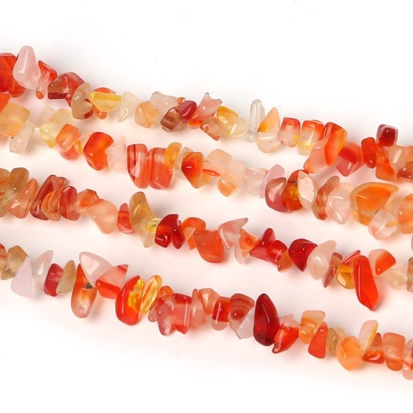 Natural Fire Agate Chip Beads, 3-5mm in size, 34" strand - Jewelry Supply, Bead Strand, Gemstone Beads, Semi Precious Beads