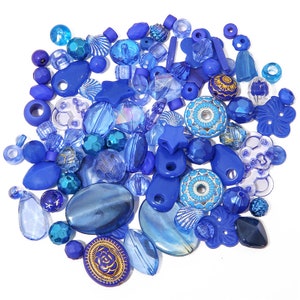 Blauwe Gemengde Vorm Acryl Kralen - Blauwe Kralen Diverse Maten - Blauwe Charms - Gemengde Grootte Kralen - Sieraden Maken Set - Kralen Set - 80-150 Stuks