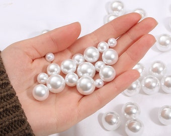 2-18mm White Faux Pearls - Round Smooth White ABS Imitation Pearls - Bulk Pearls - Wholesale Pearls