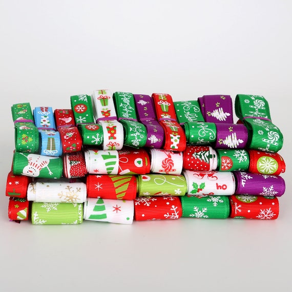 Christmas Grosgrain Ribbon 10-25mm Sizes Christmas Wrapping Ribbon  Christmas Ribbon Belt 