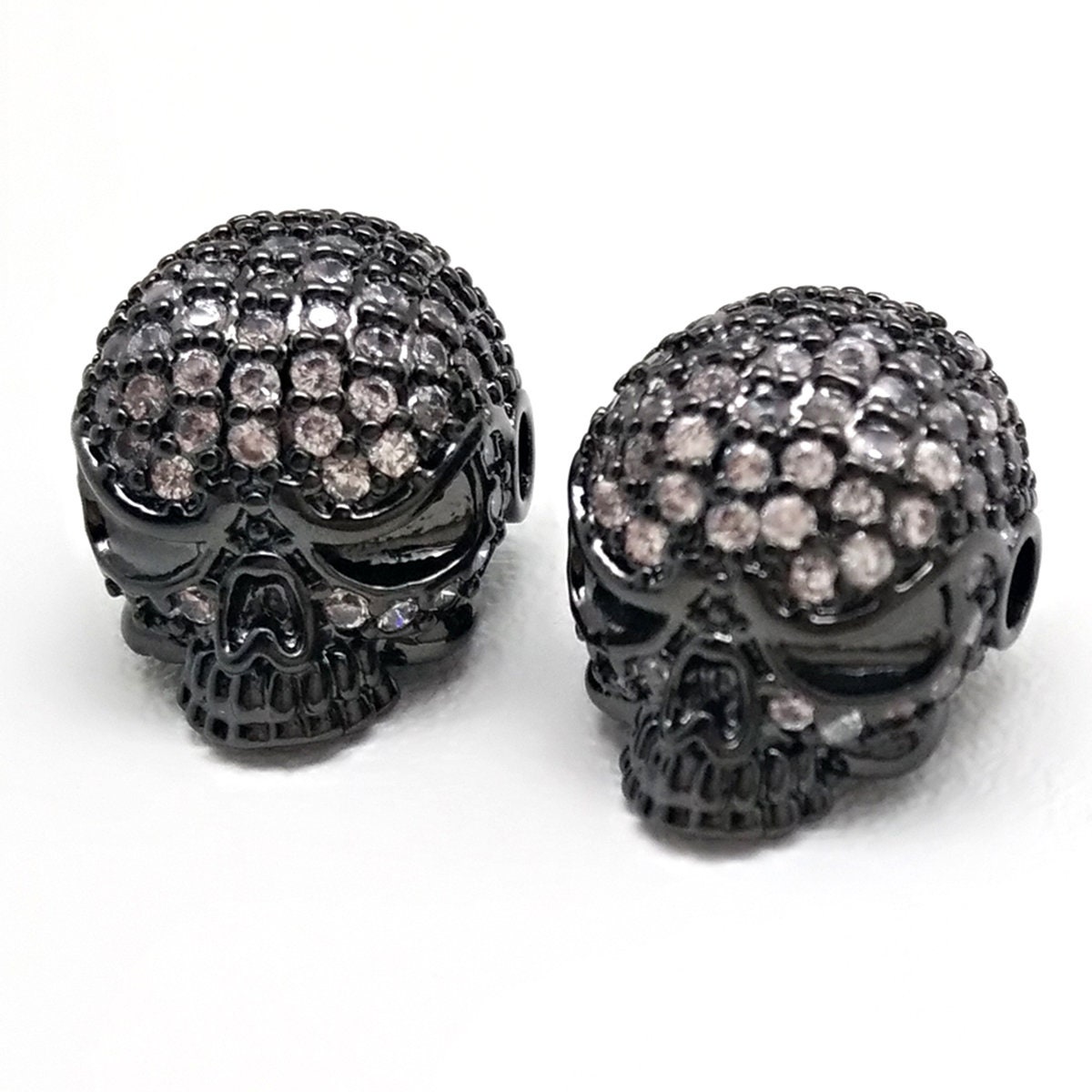 20 Stück Schädel Totenkopf Perlen 12mm Gold – Metall Spacer Perlen Für Armbänder & Halsketten