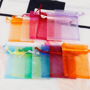 10pcs Organza Jewelry Bag - Organza Pouch - Wedding Favor Candy Gift Packing Pouch, 7x9cm, 9x12cm