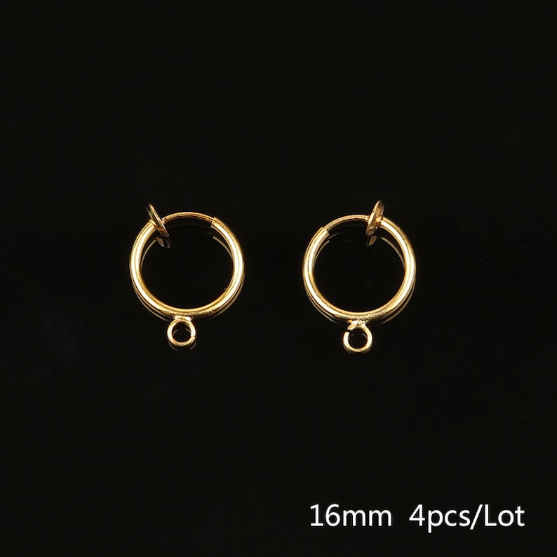 4pcs Gold Spring Clip on Earring Finding Gold Hoop Clip Etsy
